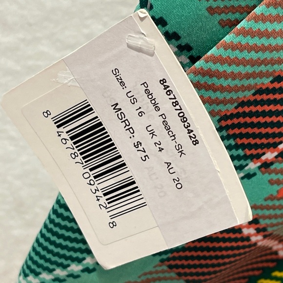 Loudmouth Golf Skort Skirt Pebble Peach Plaid Size 16 - Picture 5 of 11